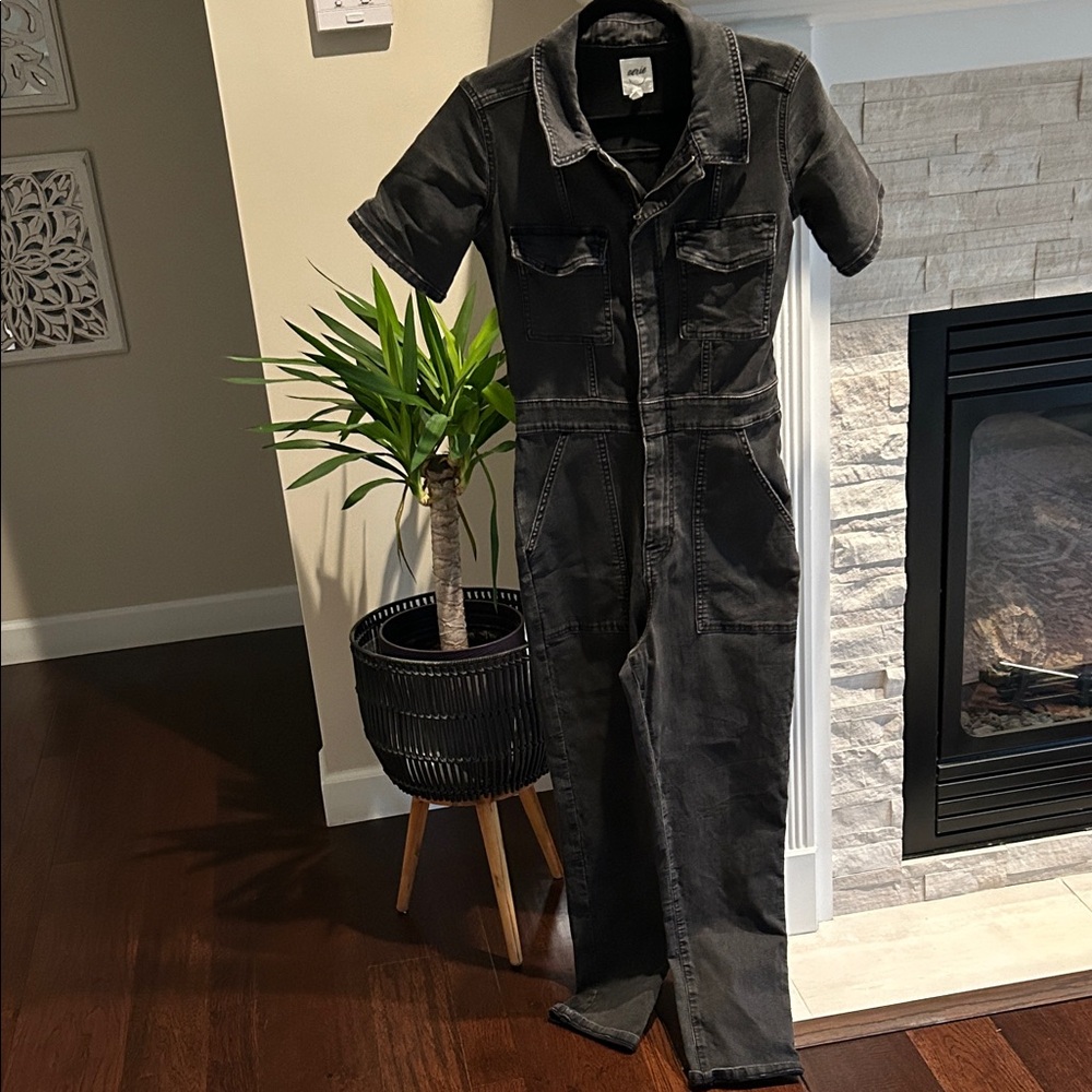 Aerie Womens Charcoal Denim Jumpsuit